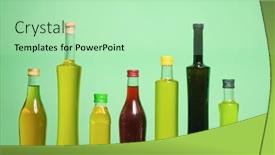  Presentation with olive oil - Cool new presentation theme with closed-bottles-of-olive-oil backdrop and a mint green colored foreground