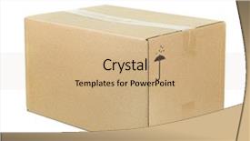  Presentation with cardboard - Theme consisting of closed cardboard box isolated background and a coral colored foreground