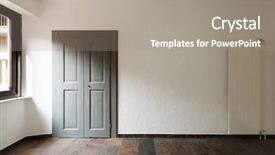  Presentation with rustic - PPT layouts consisting of closed door in a rustic background and a gray colored foreground