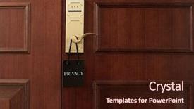  Presentation with privacy - Colorful PPT theme enhanced with closed door of hotel room backdrop and a wine colored foreground