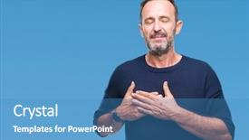  Presentation with chest - Presentation theme featuring gratefull - middle age hoary senior man background and a teal colored foreground