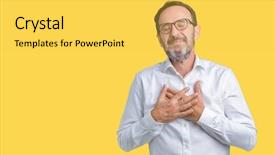  Presentation with elegant - Slide set consisting of gratefull - handsome middle age elegant senior background and a yellow colored foreground