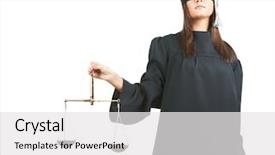  Presentation with legal - Presentation theme enhanced with closed eyes holding scales background and a  colored foreground