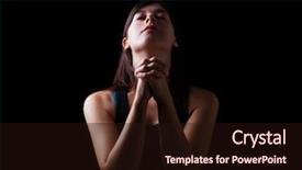  Presentation with faithful - Slide set consisting of closed eyes in religious background and a wine colored foreground