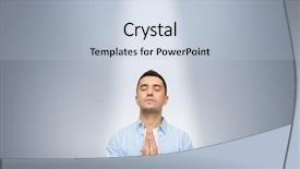 Presentation with faith - Cool new slide deck with closed eyes praying under ray backdrop and a lemonade colored foreground