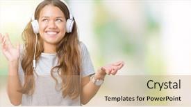  Presentation with lactation young woman breastfeeding - Slides consisting of closed eyes screaming excited winner background and a  colored foreground