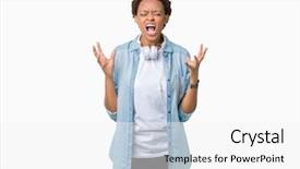  Presentation with american graduation african education - Beautiful presentation design featuring closed eyes screaming excited winner backdrop and a  colored foreground