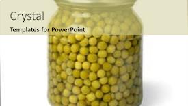  Presentation with green glass - Presentation theme having closed-glass-jar background and a yellow colored foreground