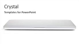  Presentation with closed - PPT theme with closed laptop isolated on white background and a white colored foreground