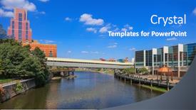  Presentation with pedestrian bridge - PPT layouts featuring closed-pedestrian-bridge-at-wentworth background and a cobalt blue colored foreground