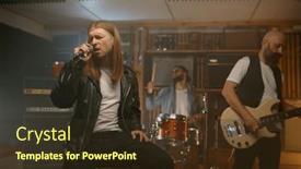  Presentation with rock band - PPT theme consisting of closed-performance-of-rock-band background and a  colored foreground