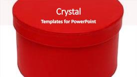  Presentation with meeting red white blue - Cool new presentation with closed red round box isolated backdrop and a  colored foreground