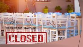  Presentation with security - Theme with closed-restaurant-and-cafeterias-precautionary background and a coral colored foreground