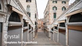  Presentation with closed - Audience pleasing slide set consisting of closed-shops-on-rialto-bridge backdrop and a gray colored foreground