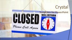  Presentation with closed - PPT layouts having store hours - closed sign on a restaurant background and a cream colored foreground
