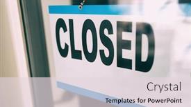  Presentation with retail store - Audience pleasing PPT theme consisting of closed-sign-on-retail-business backdrop and a lemonade colored foreground