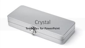  Presentation with closed - Slide set consisting of closed-silver-metal-box-isolated background and a light gray colored foreground