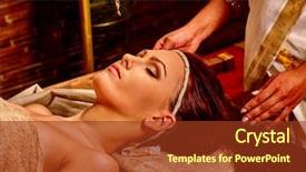  Presentation with ayurveda - Beautiful slide set featuring closed spa resorts in india backdrop and a tawny brown colored foreground