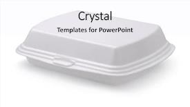  Presentation with closed - PPT theme with closed styrofoam food box isolated background and a white colored foreground