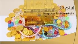  Presentation with treasure gold - Presentation theme consisting of closed-treasure-chest-with-gold background and a yellow colored foreground