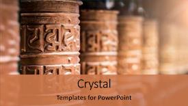  Presentation with prayer - Cool new PPT theme with closed up the prayer wheel backdrop and a coral colored foreground