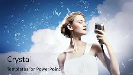  Presentation with singer - Theme enhanced with closedeye - image of female blonde singer background and a light blue colored foreground