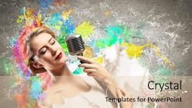  Presentation with singer - Cool new theme with closedeye - image of female blonde singer backdrop and a lemonade colored foreground