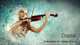  Presentation with big violin sympfonic studio - Beautiful PPT theme featuring fresh cheese on the shelf in cellar backdrop and a black colored foreground