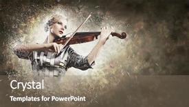  Presentation with colorful - Presentation theme with closedeye - image of gorgeous woman playing background and a coral colored foreground