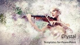  Presentation with violin orchestra conductor - Slides enhanced with closedeye - image of gorgeous woman playing background and a lemonade colored foreground