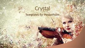  Presentation with violin concert and muscic conductor - Colorful slide deck enhanced with closedeye - image of gorgeous woman playing backdrop and a soft green colored foreground