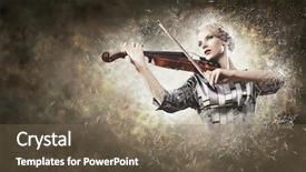  Presentation with colorful - Cool new slide deck with closedeye - image of gorgeous woman playing backdrop and a violet colored foreground