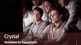  Presentation with monitor computer - PPT theme with closely at the computer monitor background and a  colored foreground