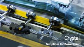  Presentation with printing services - Amazing presentation theme having closer - equipment for the processing backdrop and a ocean colored foreground