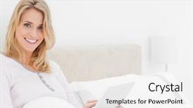  Presentation with close up shot - PPT layouts enhanced with closer shot of a woman background and a white colored foreground