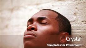  Presentation with blue eyes technology close up - Beautiful presentation theme featuring closes his eyes while deep backdrop and a tawny brown colored foreground