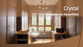  Presentation with furniture - Audience pleasing slides consisting of home storage - decoration and furniture in modern backdrop and a coral colored foreground