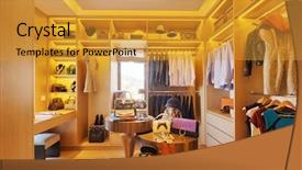  Presentation with shoes luxury - Amazing PPT layouts having shoes closet - design and clothes in luxury backdrop and a gold colored foreground