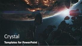  Presentation with cosmic - Slide set consisting of closeup-asteroids-at-earth-orbit background and a wine colored foreground