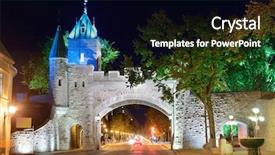  Presentation with night city - PPT theme consisting of closeup at night in quebec background and a black colored foreground