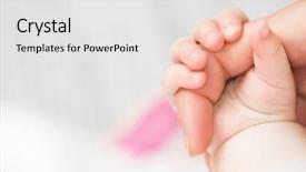  Presentation with mother baby - Colorful presentation design enhanced with up of baby's hand backdrop and a white colored foreground