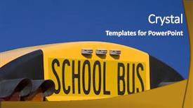  Presentation with school bus - Presentation enhanced with closeup back of school bus background and a ocean colored foreground