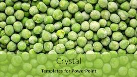  Presentation with peas - Theme consisting of closeup-background-of-frozen-green background and a yellow colored foreground