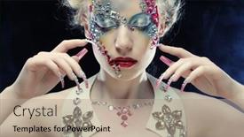  Presentation with beauty - Presentation theme with closeup-beauty-portrait-of-attractive background and a coral colored foreground