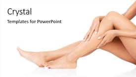  Presentation with female l leader - PPT theme enhanced with closeup bodypart isolated on white background and a white colored foreground