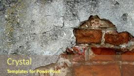  Presentation with cement - Slides featuring closeup-brickwall-covered-cement-stucco background and a  colored foreground