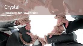  Presentation with strong - PPT layouts having closeup business team holding strong background and a coral colored foreground