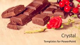  Presentation with brown and purple - PPT layouts featuring closeup chocolate on brown napkin background and a lemonade colored foreground