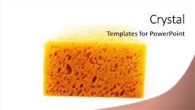  Presentation with cleaning - Beautiful presentation design featuring closeup cleaning sponge over white backdrop and a  colored foreground