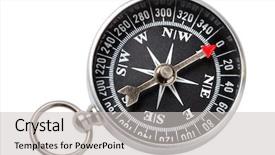  Presentation with close up view of the compass on old paper - Audience pleasing PPT layouts consisting of closeup compass on white background backdrop and a light gray colored foreground